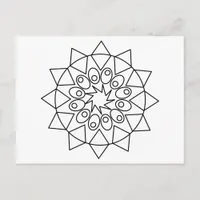 Postcard - Delecate Mandala to Color