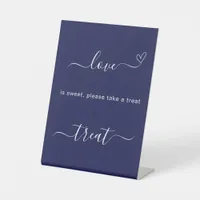 Love is sweet blue wedding treat sign