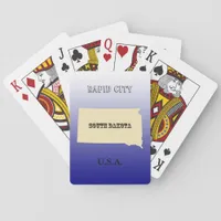 Playing Cards - South Dakota State Map with City