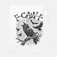 Gothic Crow F-Caw-F Humor Funny Essential Retro Cl Fleece Blanket