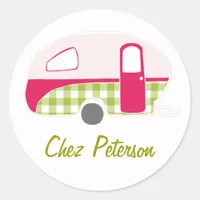 Personalized Retro Vintage Caravan Design Stickers