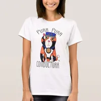 Purr Fun Calico Cat Train Conductor T-Shirt