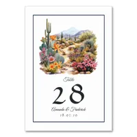 Desert Hues Floral Wedding Table Number