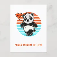 Cute Panda "Panda-monium of Love" Postcard