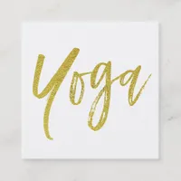 *  Yoga Instructor Teacher White Gold Modern Square Business Card