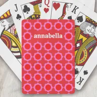 Mid Century Modern Floral Pattern Monogram Poker Cards