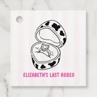 Last Rodeo Cow Print Ring Nash Bash Bachelorette Favor Tags