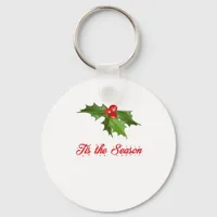 Merry Christmas Mistletoe Keychain