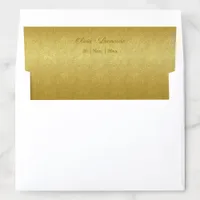 Elegant Gold Damask Pattern Envelope Liner