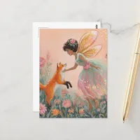 Fairy and a Red Fox Postcard