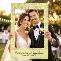 3D Light Yellow Daisies Personalized Wedding Photo Selfie Frame