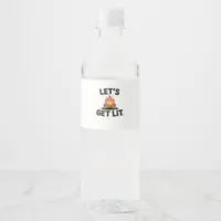 Let's Get Lit - Campfire Vibes - Camping Adventure Water Bottle Label