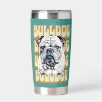 English Bulldog with Retro Font Insulated Tumbler