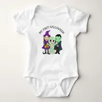 My First Halloween Witch, Mummy and Vampire Baby Bodysuit