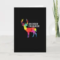 Oh Deer Queer Funny Pun LGBT Pride Design Card