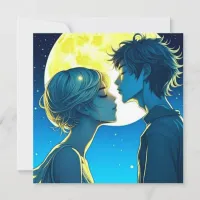 Personalized Romantic Anime Couple Valentine's Day Card