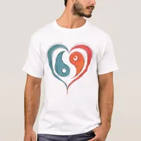 Yin Yang Heart Symbol - Unique Artistic Design  T-Shirt