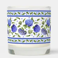 Blue Hydrangea Flowers Botanical Art  Scented Candle