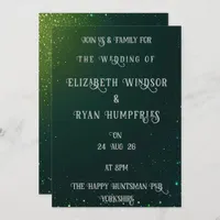 Elegant Green Sparkle Design for Themed Invitation