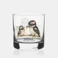 Delightful Downy Woodpecker Whiskey Glass