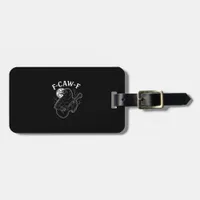 F Caw F Funny Crow Guitar Halloween Vintage Style Luggage Tag