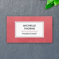 Phlebotomist Blood Lab Tech Nurse Red Watercolor Business Card