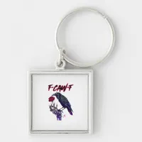 F-Caw-F Funny Raven Crow Spooky Season Halloween R Keychain