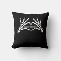 Skeleton Heart And Hands Classic Design  Throw Pillow