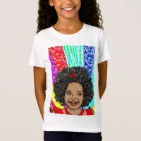 Happy Curls | Digital Art | African-American Girl  T-Shirt