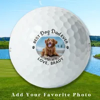 Personalized DOG DAD Modern Pet Photo Golf Balls
