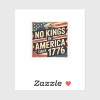 America Flag  Decor No Kings In America Since 1776 Sticker