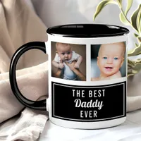 The Best Daddy Ever Black Collage Photo Mug