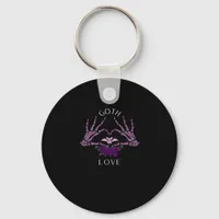 Embrace Goth Skeleton Heart Artistic Style Keychain