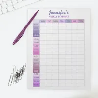 Practical Purple and Pink Weekly Schedule Planner Notepad