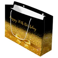 30th birthday black gold elegant large gift bag