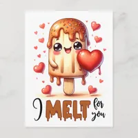 Punny I Melt For You Valentine Postcard