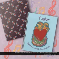 Heart the Beat Doodles for Music Lovers Blue Planner