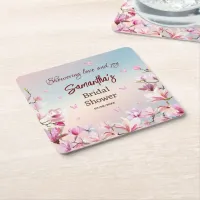 Blossoming Romance - Bridal Shower Paper Coaster