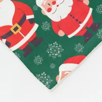 Santa And Snowflakes | Green Kids Name Fleece Blanket