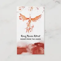 *~*  Orange Burgundy Red Feathers Phoenix Flames Business Card