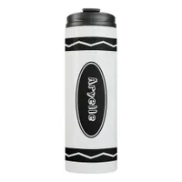 Custom Name White Crayon Travel Mug Drink Tumbler