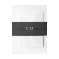 Wedding Ebony Gold Elegance Accent ID989 Invitation Belly Band