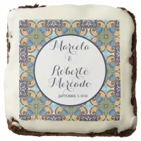 Elegant Mexican Floral Talavera Wedding  Brownie