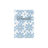 Blue Floral Pattern - Personalized Passport Holder