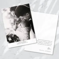 Modern Minimalist Photo Script Wedding Thank You Card