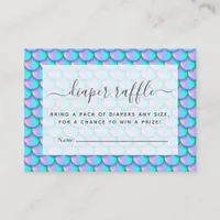 Mermaid Scales Diaper Raffle Enclosure Card