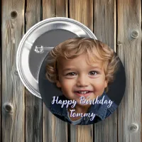 Personalized Happy Birthday Name and Photo Button