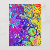 Red, Purple, Blue, Green Yellow Abstract Art   Postcard