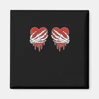 Anti Valentine Skeleton Hands Heart Goth Magnet