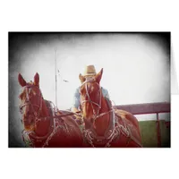 Two Horse Amish Team Faux Vintage Cards